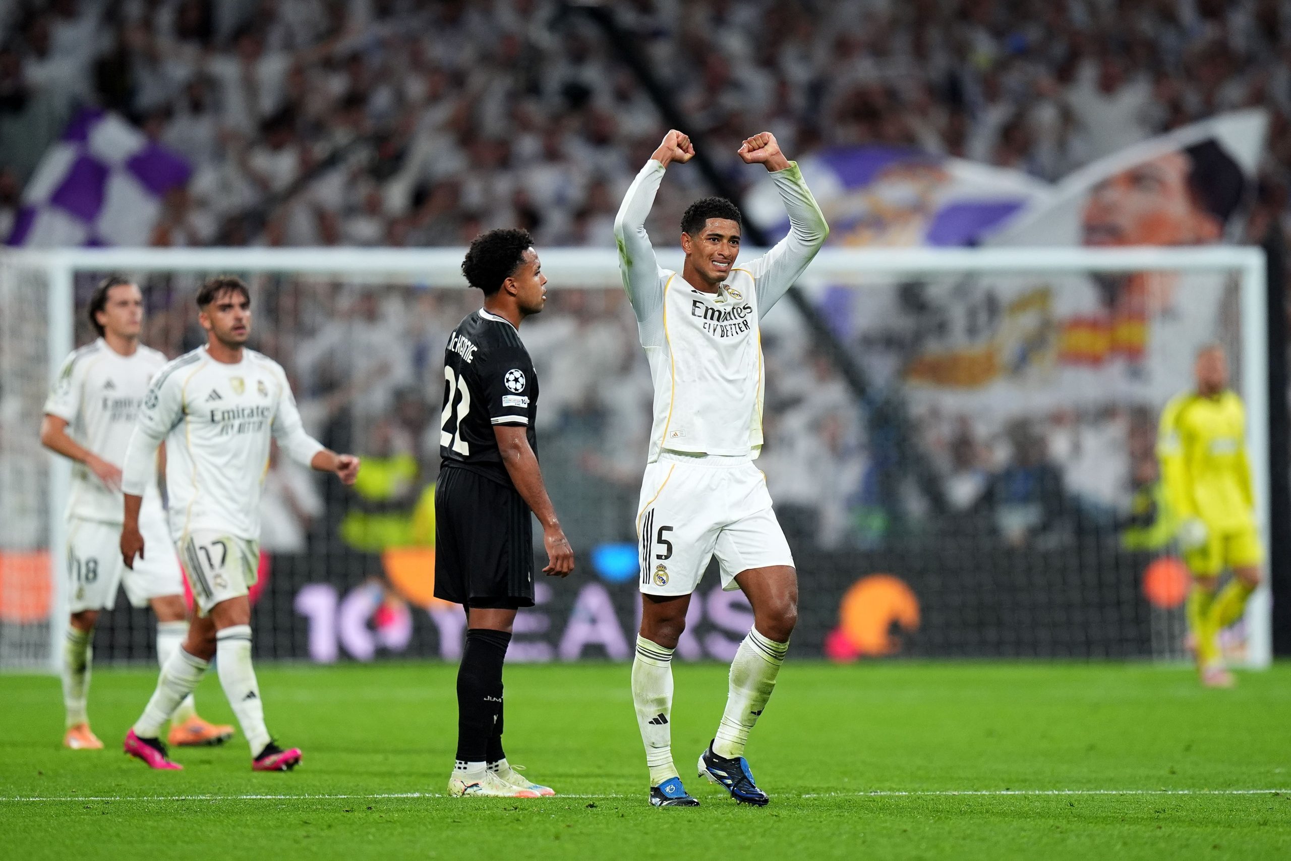 Bellingham celebrates against Juventus.